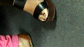 Mature feet candid wedges sandals