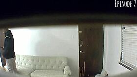 spy cam catches ebony blowjob and cum in mouth