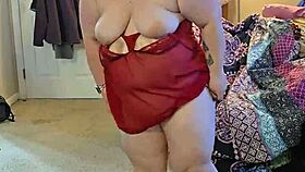 BBW in LINGERIE STRIPTEASE Teasing Naked