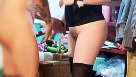 My neighbor surprised me while I was getting dressed to go out, and we ended up chatting closely.