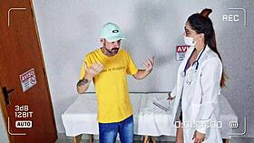 Good Nurse Comes To Medicate With Massage.