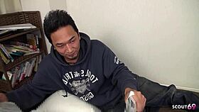 I tricked the petite asian massage girl into rough fucking