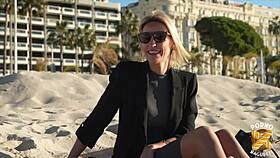 Anouk gets all excited for her first filmed anal scene as French milf in lingerie.