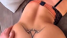 blonde in lingerie rides fake tits guy in homemade anal compilation