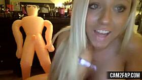 Hot blonde on webcam, watch her voyeur show.