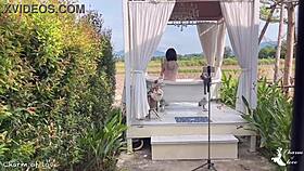 Taking a Bath in the Middle of a Rice Field, Japanese Style.