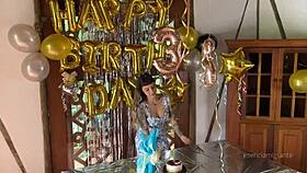 A birthday surprise with a real cock