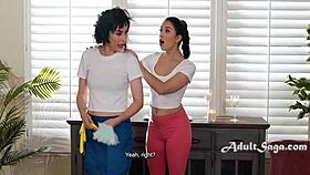 Oh man I love cleanin' these sheets but then Alex Coal and I get into sweet treats like lickin' wet pussies!