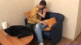 Stan and Kamilla's first time in dorm with natural tits at office