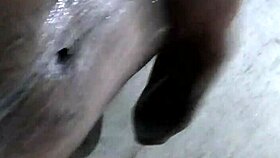 I'm enjoying a handjob on my big monster cock.