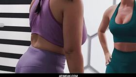 Sarah arabic is more interested in selfies than workouts disrupting nicole arias training sessions, with gaping and cumshots.