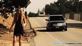 Dominant lesbian fingers tight babe until squirting