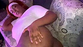 Petite girl with tight pussy loves taking big black cock in doggystyle creampie