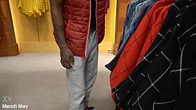 sucking dick for christmas presents with big tits handjob outdoor public fetish