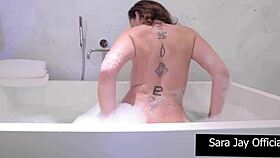 wet time in bathtub with sara jay, feeling her soft hot pussy lips squirt everywhere