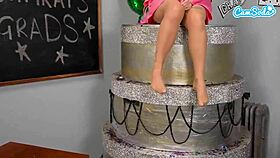 Horny Busty Big Tit Amateur College Graduate Masturbates Before Party