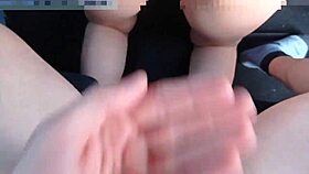 look at this teen fucking in the car, perfect ass blowjob, public facial