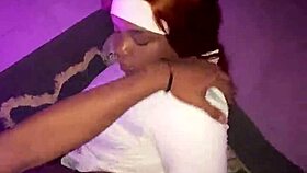 Petite girl with tight pussy loves taking big black cock in doggystyle creampie