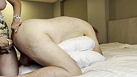 mexican latina trans girl fucking chubby guy bareback cumming on his ass