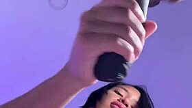 Pretty brunette says goodbye to stepbrother.