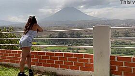 Bold casting of young petite latina university babe.