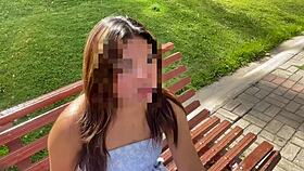 Bold casting of young petite latina university babe.