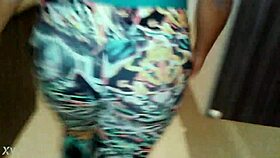 i got new leggings and body, trying them on while groping in nylon leggings