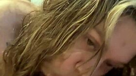 Milf in room gives nice blowjob session