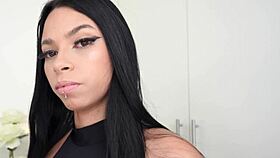 super cute brazilian struggles first dp, quits as monster cocks overwhelm her big breasts.