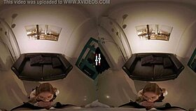 Feeling the thrill in dark room VR as I rip off panties and ride hard with redhead.