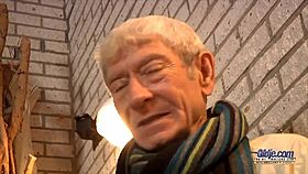 teen gives old man massage making him cum with hardcore fuck