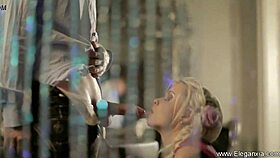 Beautiful German MILF sucks cock hard!