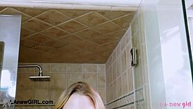 Gorgeous Teen 18+ Blonde Took a Shower After Photoshoot