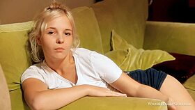 innocent blonde teen charms solo