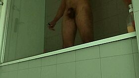 delicious guy shaving his big dick for sexy fun