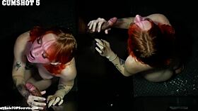 show us what redhead can do at gloryhole with tongue