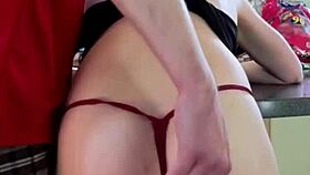 Horny wife gets fisted on the kitchen counter