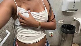 Latina Babe Masturbates In Mall Bathroom From Horniness