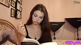 mistress xo bunny smokes while dominating with big ass close up