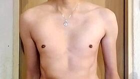 Skinny Guy With Monster Cock Masturbates Solo