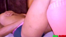 Ebony babe with big tits plays with her pussy for you to watch.