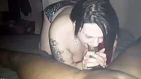 Cherry faces the challenge of the big black cock, swallowing every drop in this intense encounter.