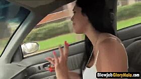 Glory Hole Brunette Blowjob Sucking Long Schlong!