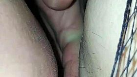 Wet pussy milf gets cum on cock in provocative teasing, can you handle it?