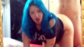 Naughty cousin made the boy cum in her mouth then she sat on his dick