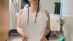 hermosa latina enjoys private relaxation in a hotel room