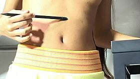 little lupe reaches orgasm masturbating with a stick