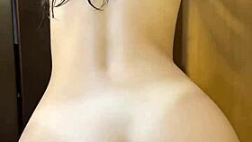 straight out of the shower, babe rides roommate in dorm with huge tits.