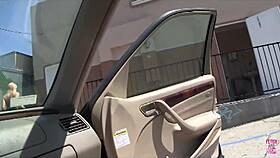 In the toilet christina rubs her cunt while swallowing a big black cock