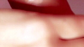 the pretty japanese girl feels so passionate during the close up blowjob.